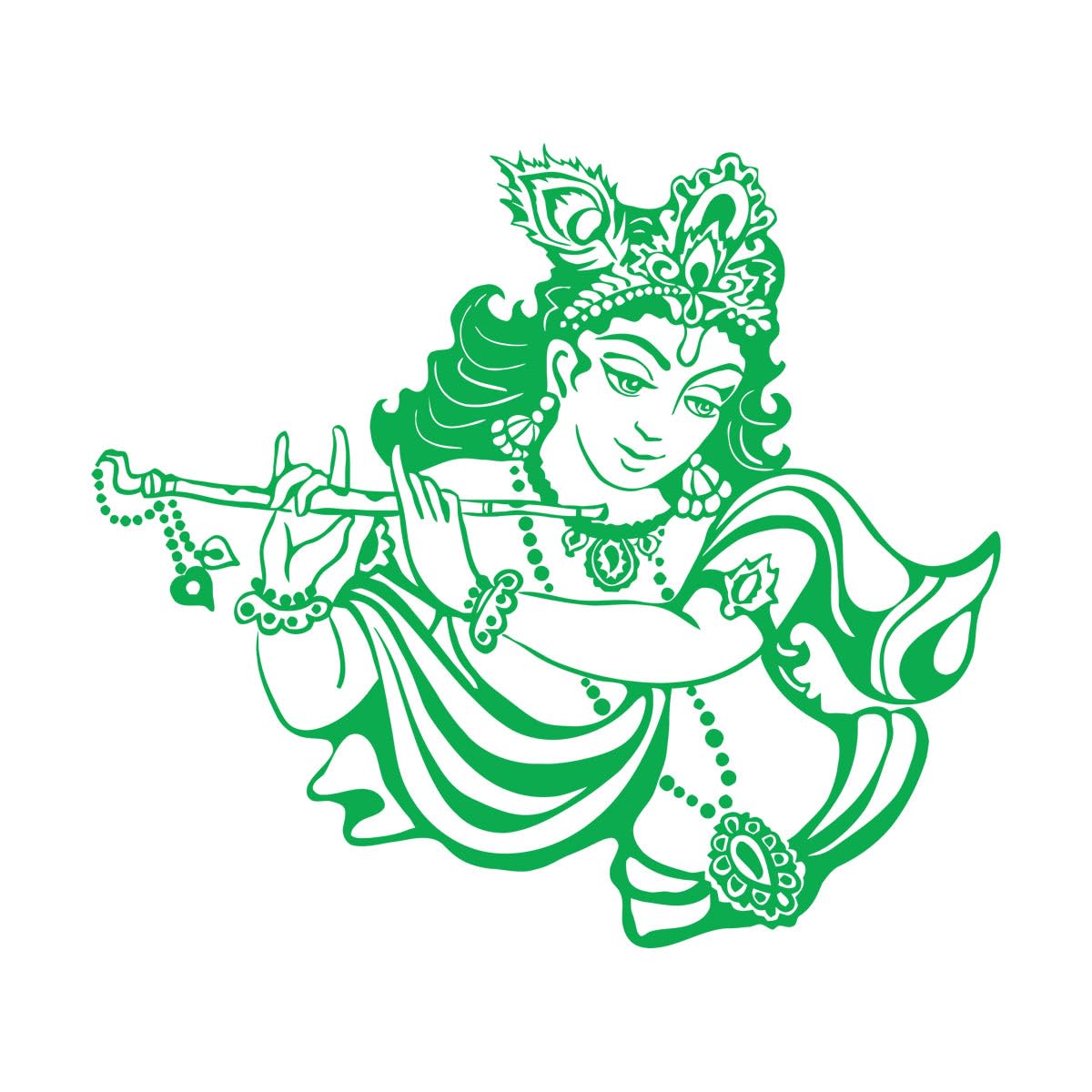 Vinyl Wall Decal Krishna Hinduism God India Hindu Stickers Home Decor Living Room Bedroom Murals Small - 42x48cm โ image 1