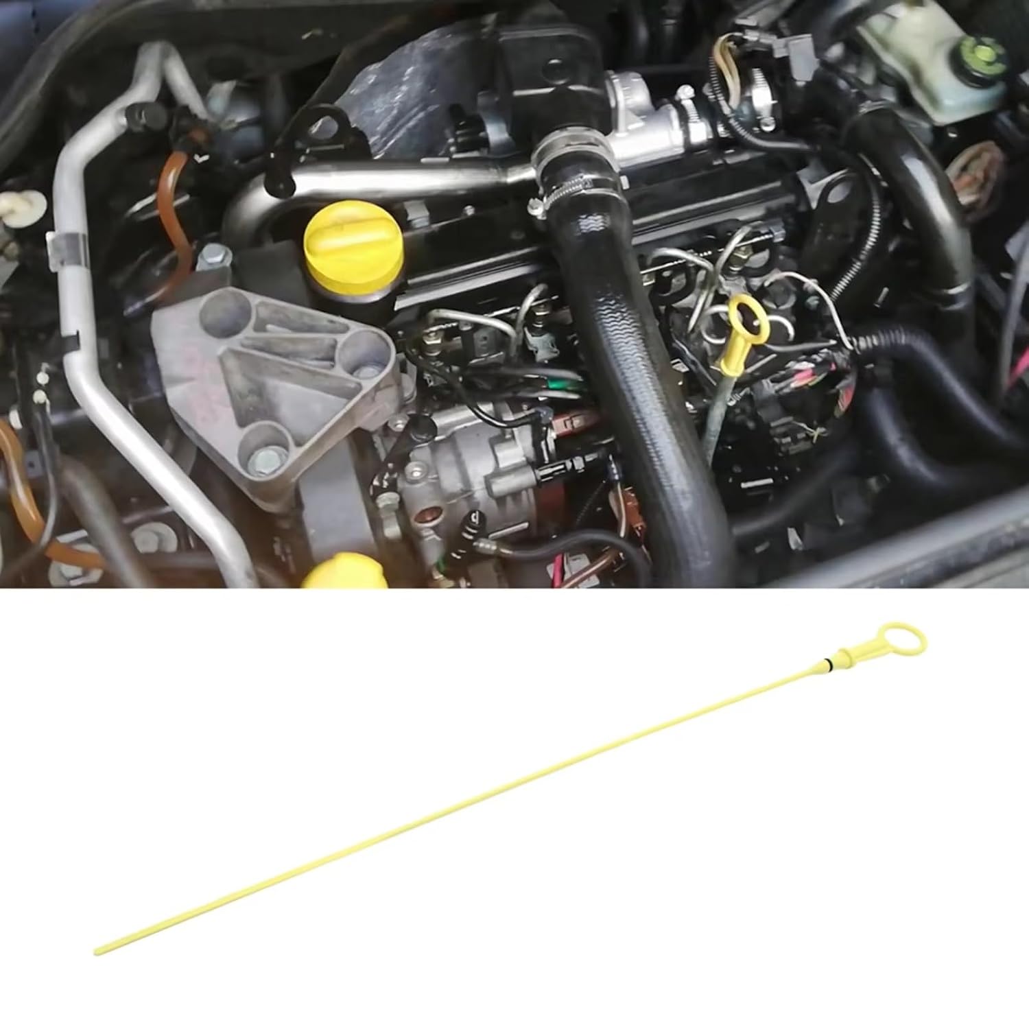 Car Oil Dipstick Compatible with Clio for Kangoo for Megane II for Scenic II for Modus Car Engine Oil Dipstick A09E-7701060940
