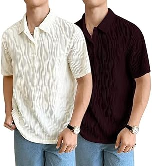 LERIYA FASHION Cotton T-Shirt for Men – Soft Breathable Fabric | Regular Fit Half Sleeve Collar Tee for Summer Casual Wear (Available in Plus Size and Combo Pack of 2)