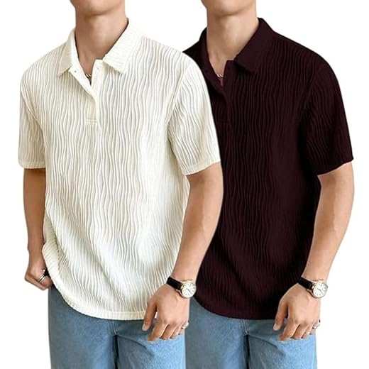 Leriya Fashion Cotton T-Shirt for Men – Soft Breathable Fabric | Regular Fit Half Sleeve Collar Tee for Summer Casual Wear (Available in Plus Size)