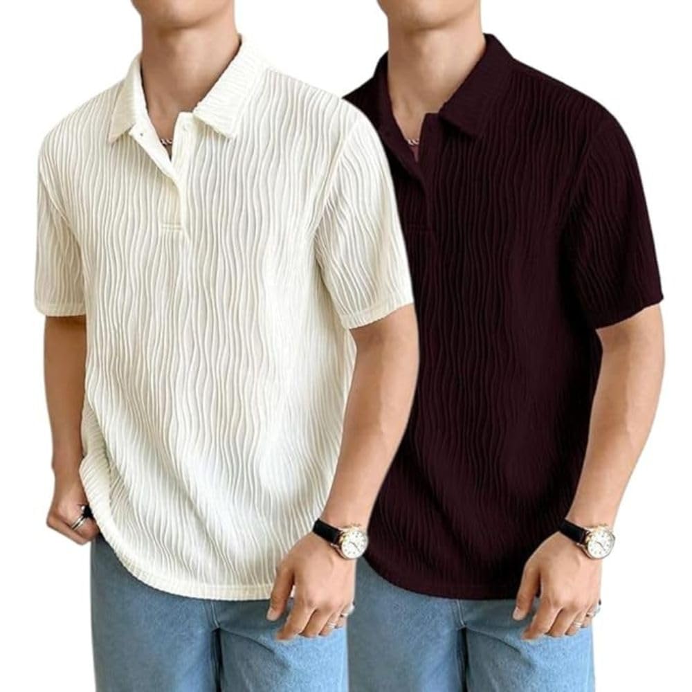 LERIYA FASHION Cotton T-Shirt for Men – Soft Breathable Fabric | Regular Fit Half Sleeve Collar Tee for Summer Casual Wear (Available in Plus Size and Combo Pack of 2)