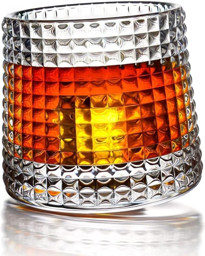 Black Foru Dancing A Whiskey 170ML 6PCS || Crystal Cut Barware Drinking Glasses for Whisky, Bourbon, Scotch, Liquor, Wine, Cocktail Drinks - Transparent Old (Dancing A Whiskey 170ML 6PCS) 1