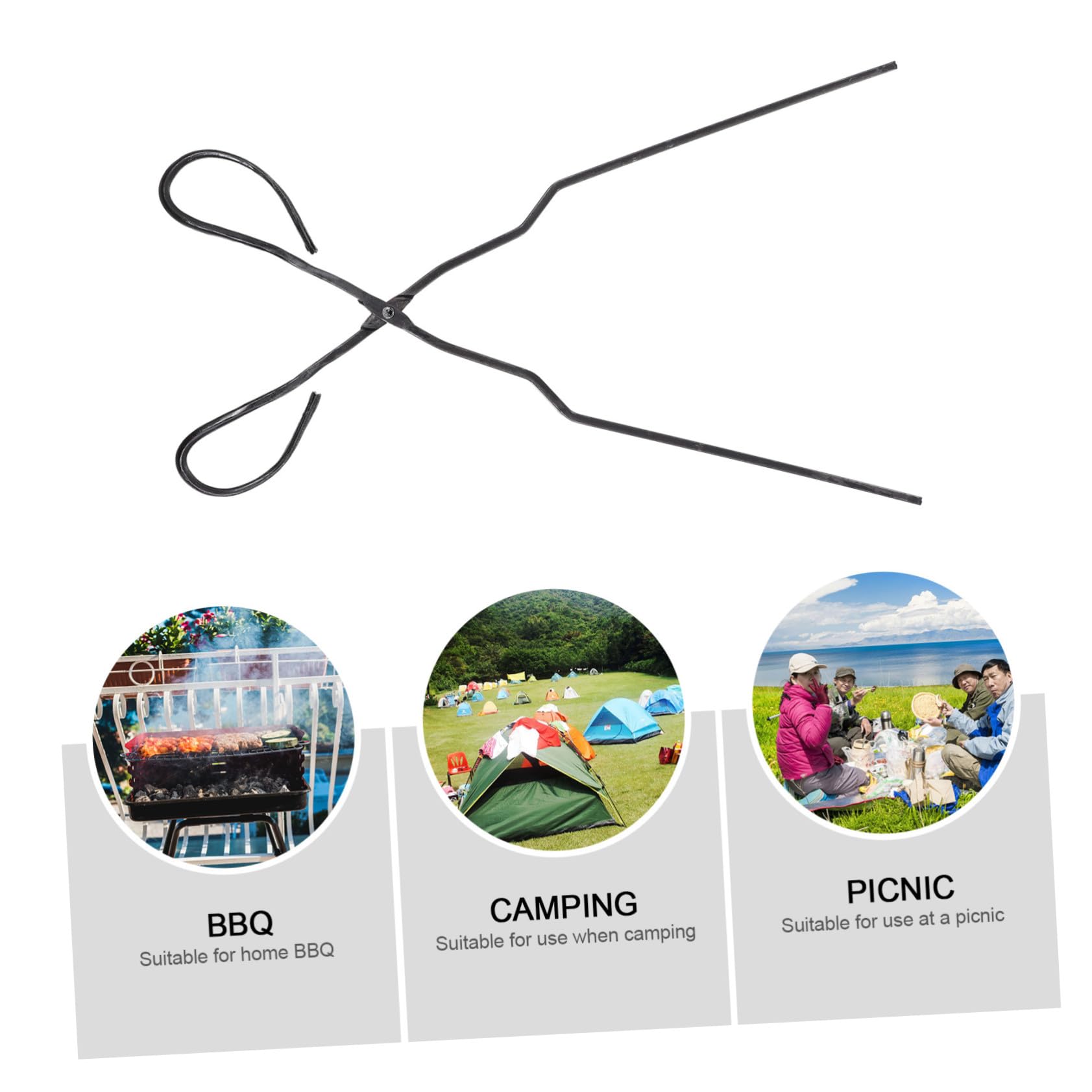 TOYANDONA 2pezzi Pinza Per in Manico Per Carbone Attrezzatura Da Per Esterni Utensile Per Barbecue