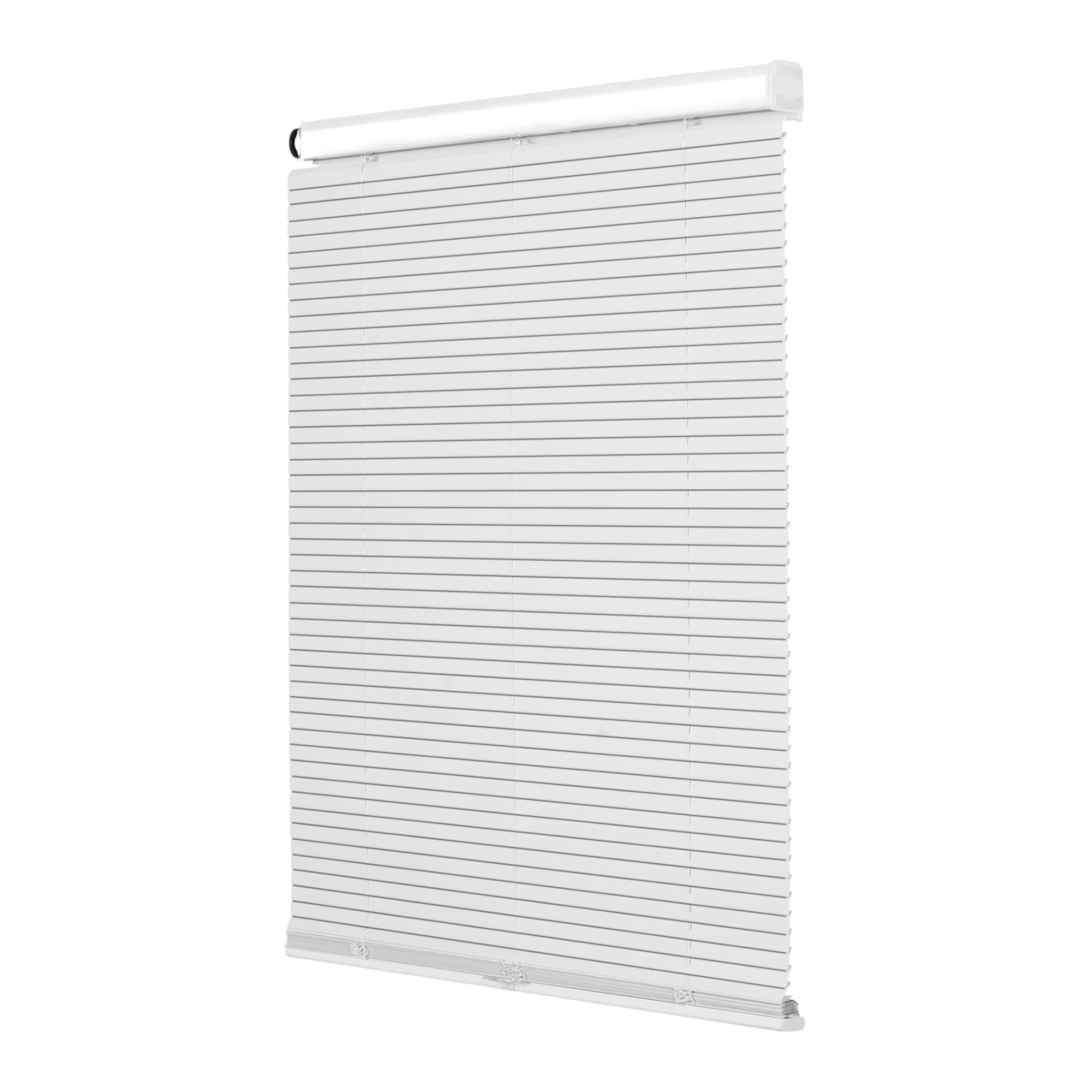 No Drill Blind Cordless Mini Window Blinds No Drill Room Darkening Blind Light Filtering Aluminum Horizontal Blinds Shades(White,27"W x 48"L)