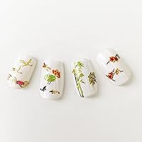 Vista 2 de Calcomanías autoadhesivas de arte de uñas inspiradas en Asia, juego de 6