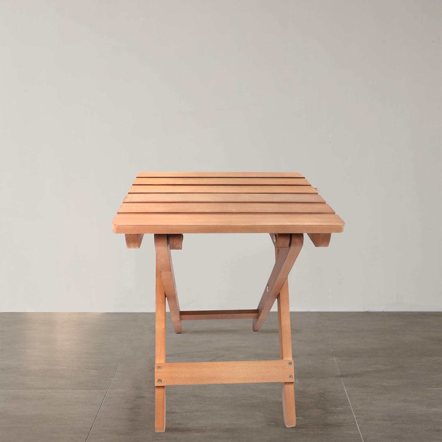 Household Foldable Wooden Stool, Solid Natural Wood Long Strip Portable Folding Chair, Backless Seat for Home Use and Compact Area Seating