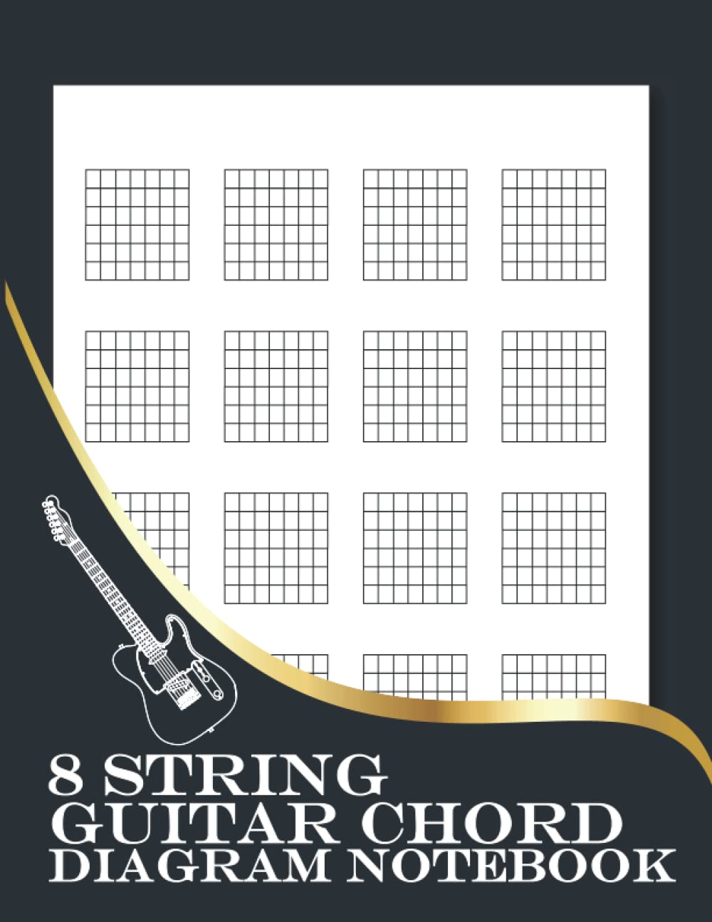 Buy 8 String Guitar Chord Diagram Notebook 8 String Blank Guitar Chord