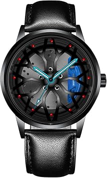 Men Creative Watch, Men Custom Design Waterproof Sport Wrist Watch Men 3D Car Wheel Quartz Wrist Watch A