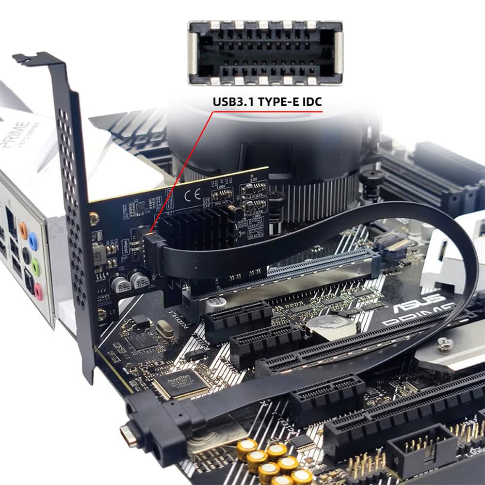 Adaptateur USB 3.2 Gen2 Type-E 20 Gbit/s pour panneau avant PCI-E 4X Express pour carte mère de bureau