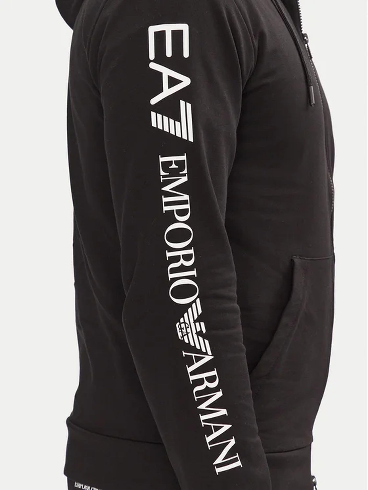 Emporio Armani Felpa con Cappuccio Logo EA7 Series in Cotone