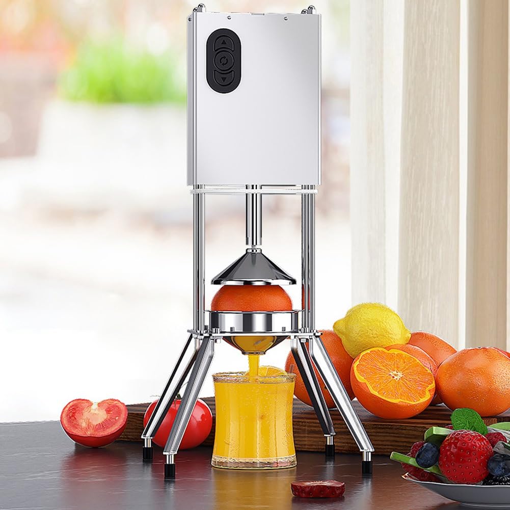 FHRKA Electric Citrus Juicer Machine, Commercial Stainless Steel Orange Juice Squeezer Machine, Cold Press Juicer Machine
