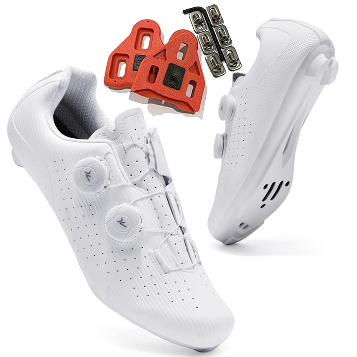 Rennrad Fahrradschuhe für Herren – Carbonsohle mit Drehverschluss Atmungsaktiv & Stoßdämpfend Radsportschuhe kompatibel mit SPD, SPD-SL & Look Delta Pedalen