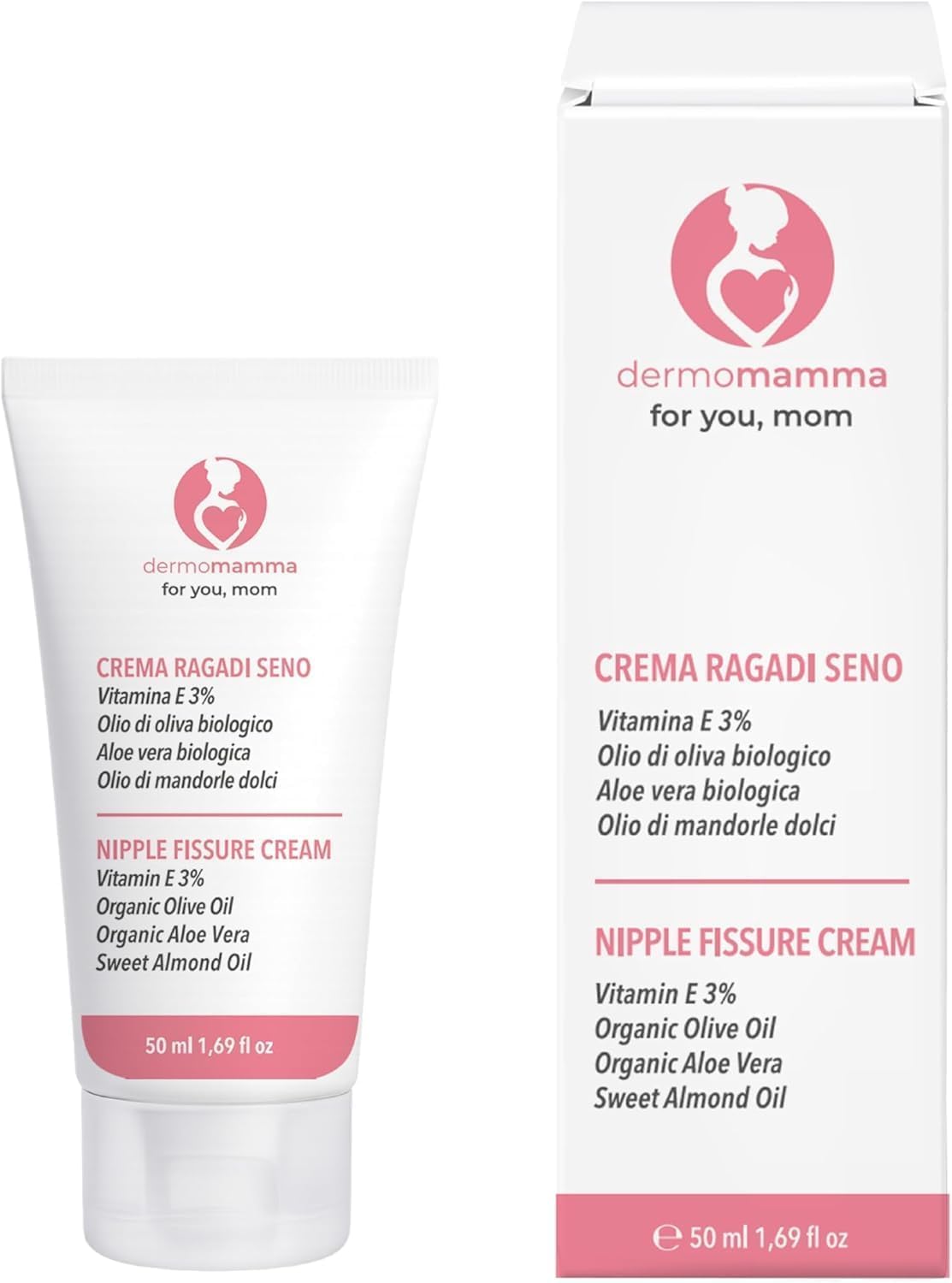 Crema Pezones con Vitamina E 3% y Aceite de Oliva Bio - 50ml | Bálsamo para Grietas del Pezón en Lactancia | Con Aloe Vera, Fórmula Green Sin Perfume y Natural