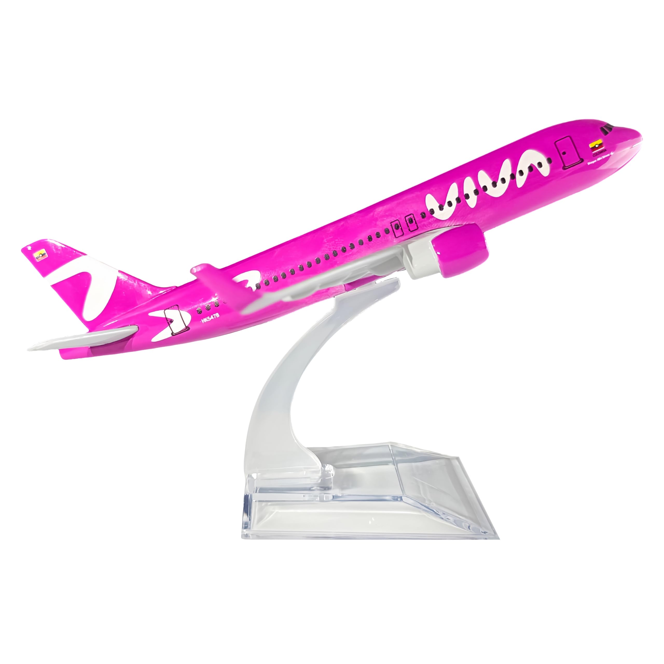 Kraledge 1/400 Scale Model Columbia pink A320 Model Plane Diecast Model Airplanes for adults Die-cast Airplanes for Home/Office Décor