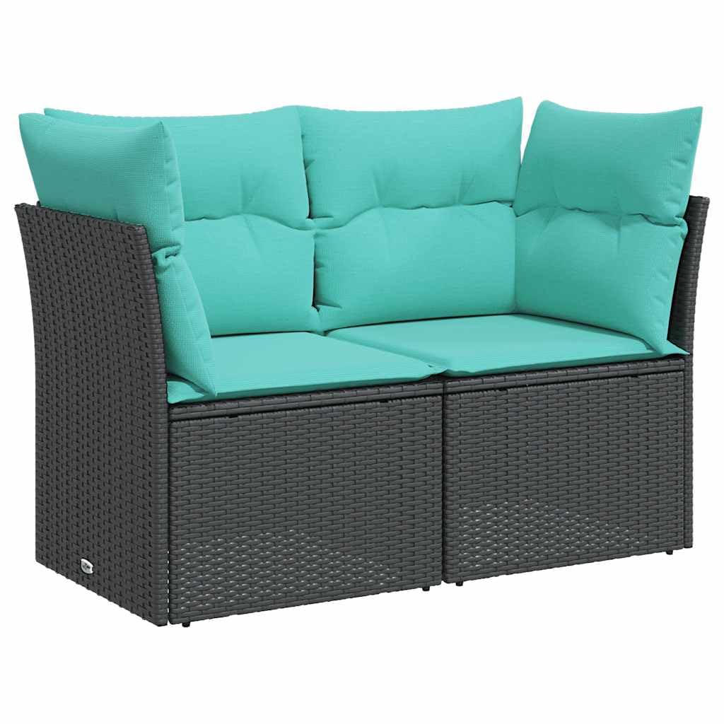 SYDE Sofa ogrodowa 2-osobowa rattanowa PE czarna