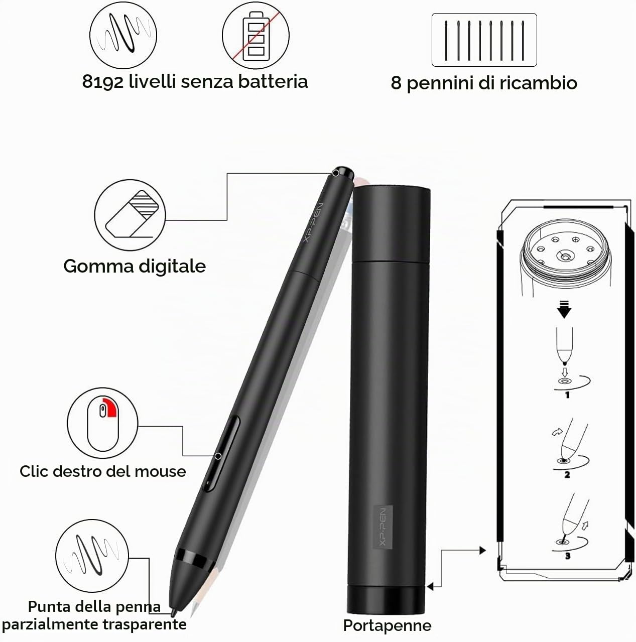 XP-PEN Artist 12 Monitor grafico Drawing Pen Tablet Pen Display 1920 X 1080 HD IPS con Touch Bar P06 con gomma per cancellare a distanza Home Office (Artist 12)