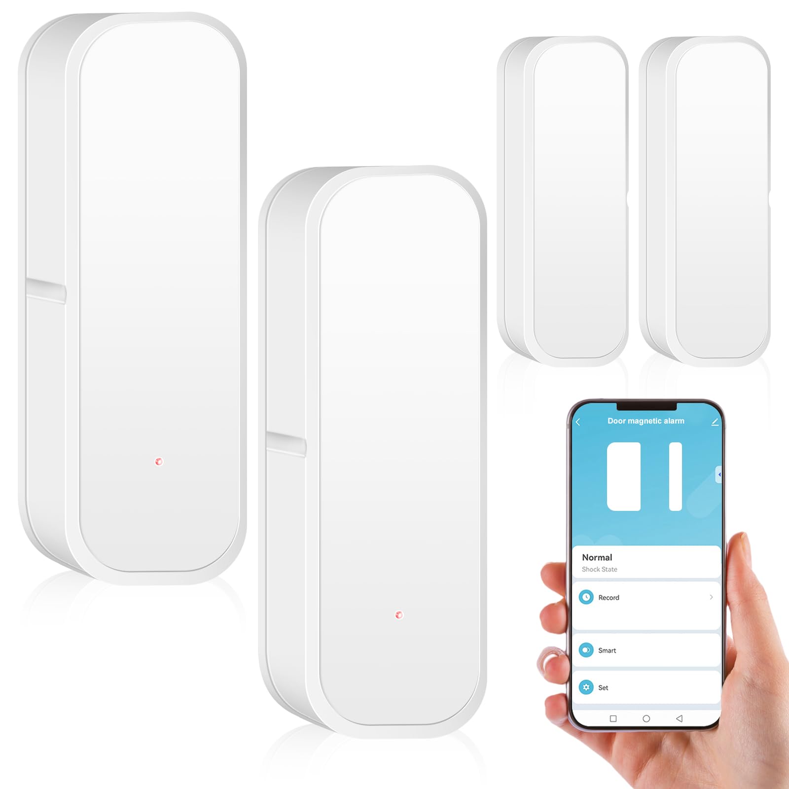 Lot de 2 capteurs de porte WiFi Smart Tuya, détecteur intelligent d'ouverture et de fermeture, notification d'application sans fil pour maison, hangar, garage