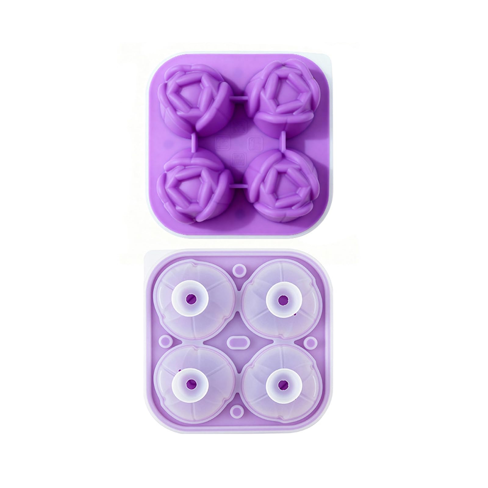 Kalttoy Flexible Silicone Tulips Ice Cubes Tray Easy Demolding 4 Cavity Ice Ball Mold for Home Kitchens Baking Dessert Tool Chocolate Mold