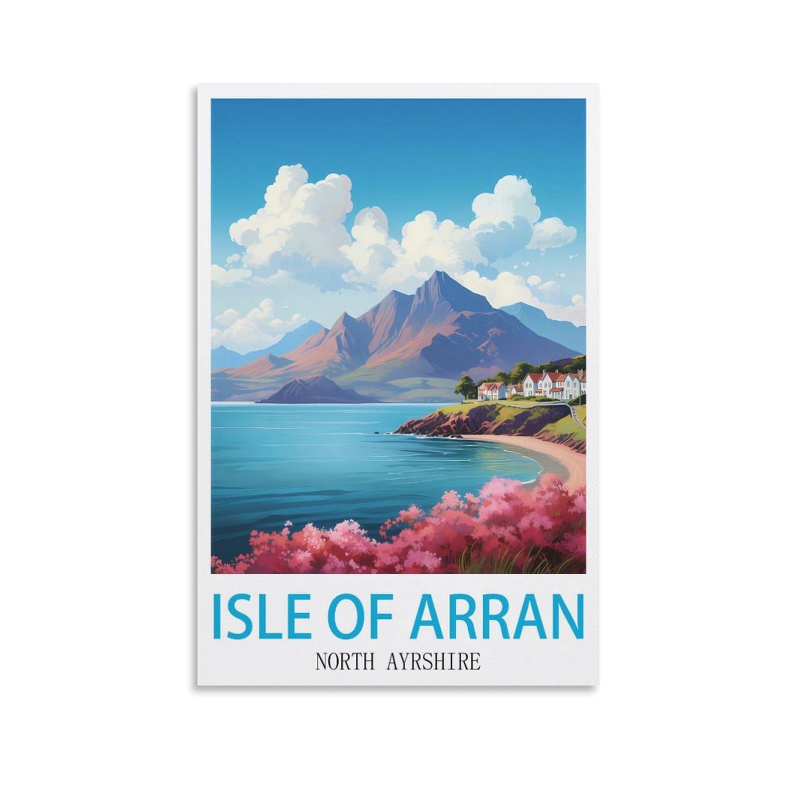 LNHZGNJNH Isle of Arran North Ayrshire Vintage Travel Poster 08x12inch(20x30cm) Canvas Wall Art Wall Print Painting Decor Living Room Bedroom Decor