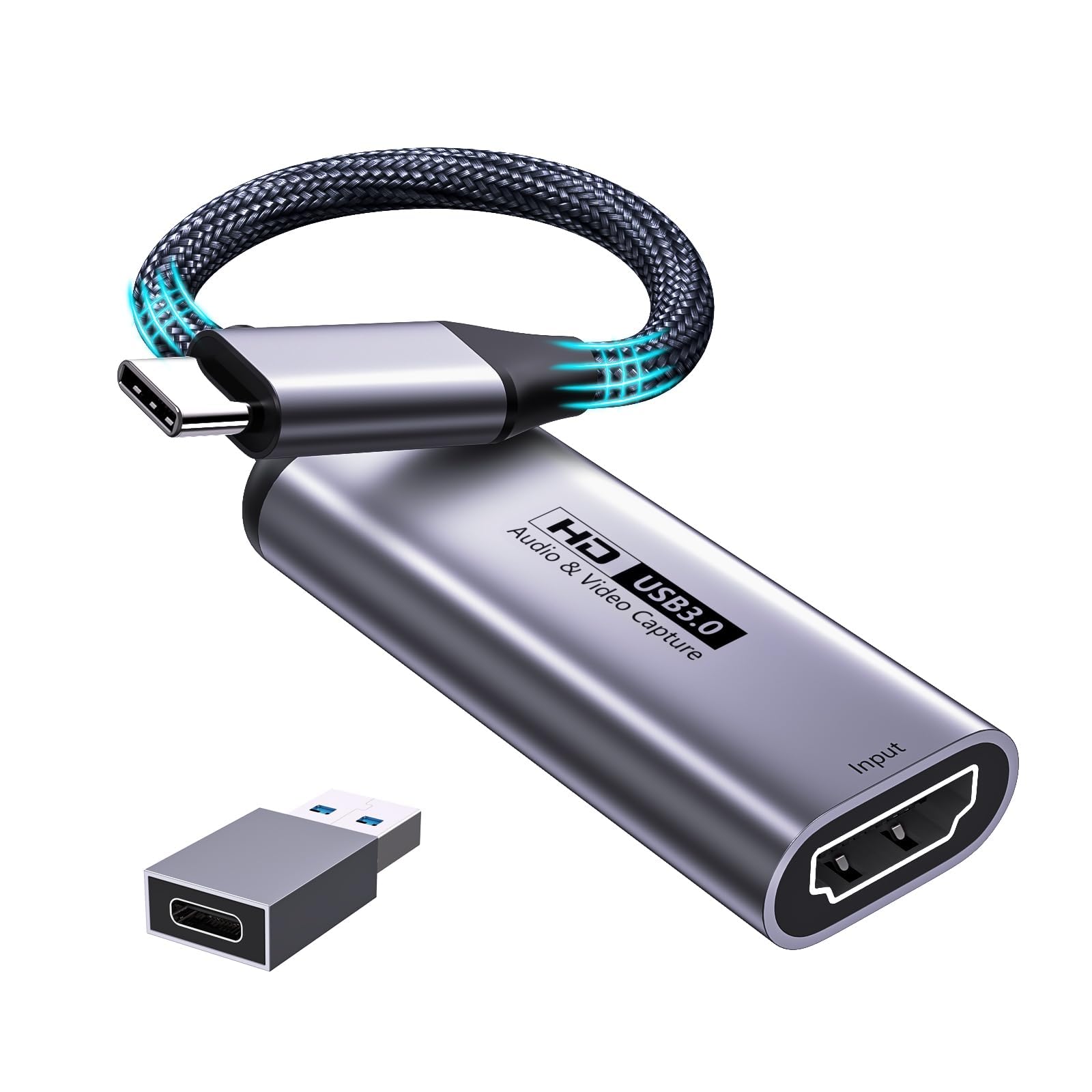 Scheda di acquisizione video, 4K HDMI a USB C 3.0, 1080P HD 60fps Live e registrazione video audio Grabber per giochi, streaming, insegnamento, videoconferenza