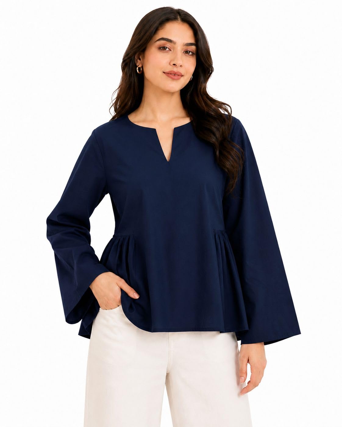 Women’s Cotton Peplum Top- Casual & Ethnic Wear Short Kurti for Women | Regular Fit Stylish Cotton Top, Office, College & Travel-picture-18