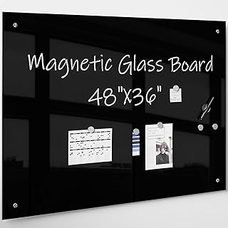Magnetic Glass Dry-Erase Blackboard, Frameless - 35 1/2" X 47 1/4"(90 X 120)