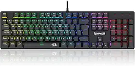 Teclado Mecânico Gamer Redragon Sindri Rainbow USB Switch Marrom