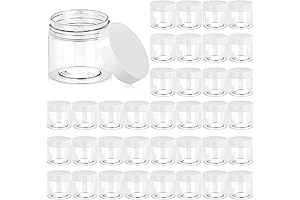 Eternal Moment 6 Pack Clear Plastic Cosmetic Storage Jars