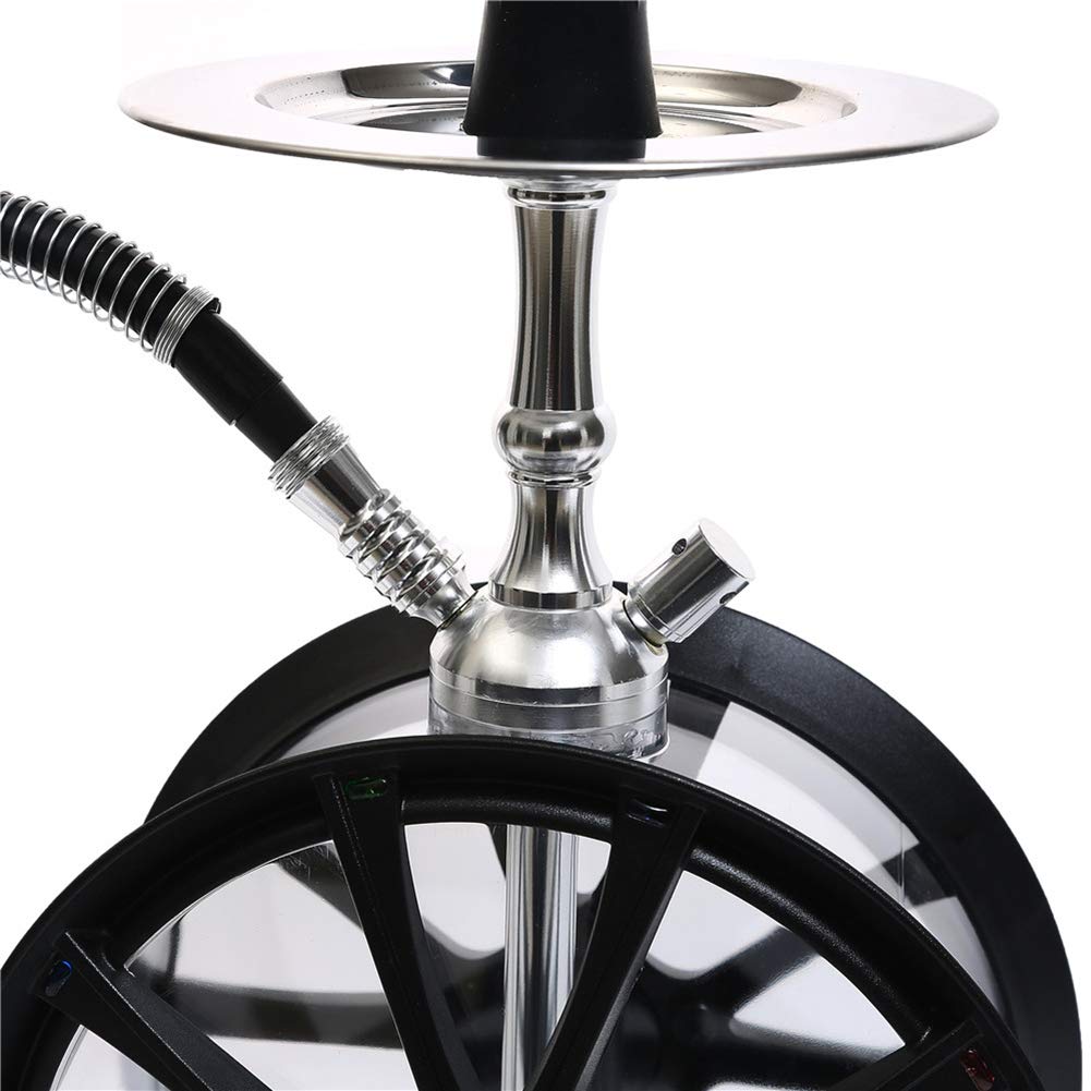 Conjunto de Shisha/Cachimba LED compactado Diseño Moderno Manguera única de cachimba de Burbujas de acrílico Nubes Grandes con Cuenco de Silicona para narguile Manguera Resorte