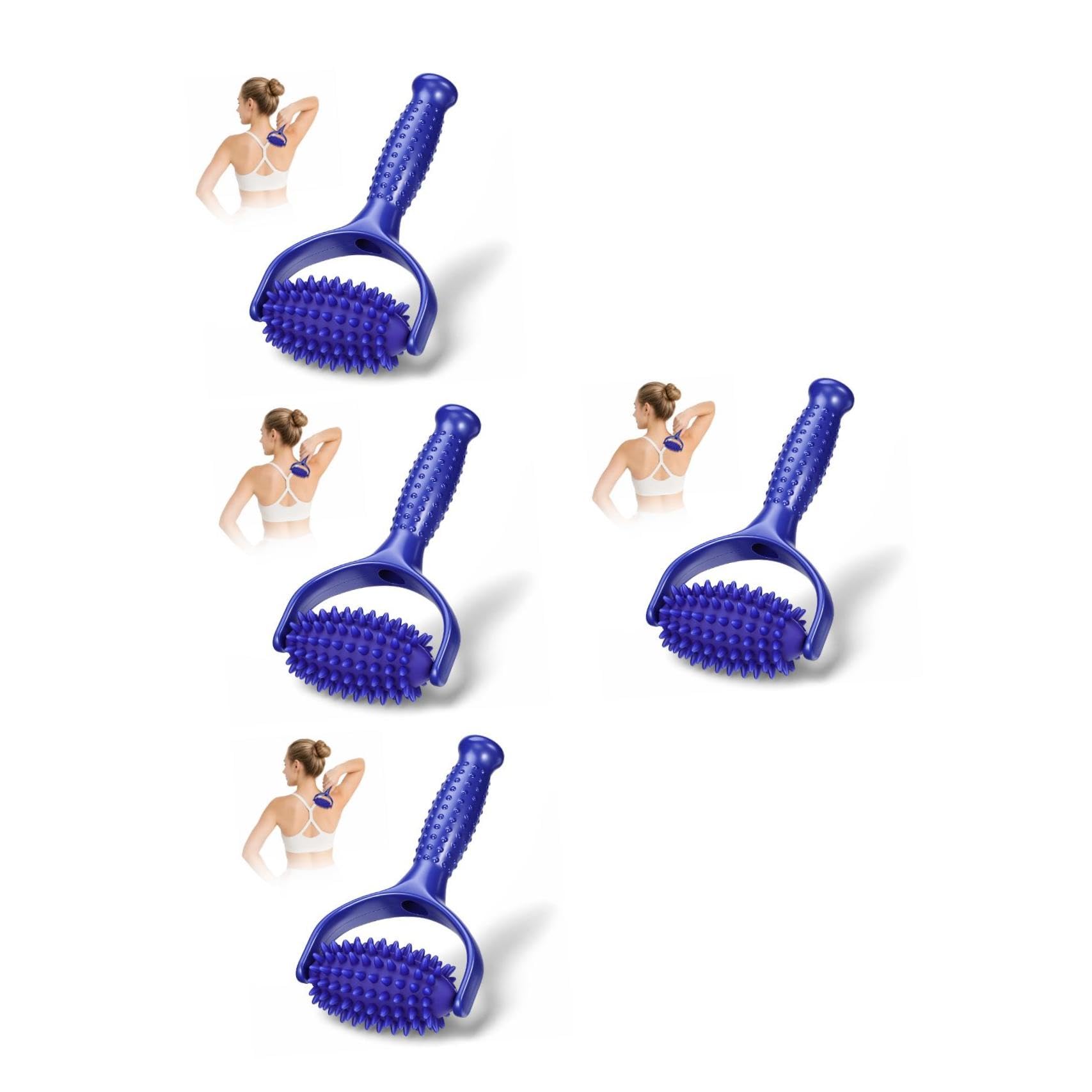 Ipetboom 4pezzi Massaggiatore Manuale Per Schiena e Collo Roller Ergonomico Per Yoga e Relax Strumento Portatile e Massaggiatore Per Gambe e Muscoli Uso Quotidiano e Ufficio
