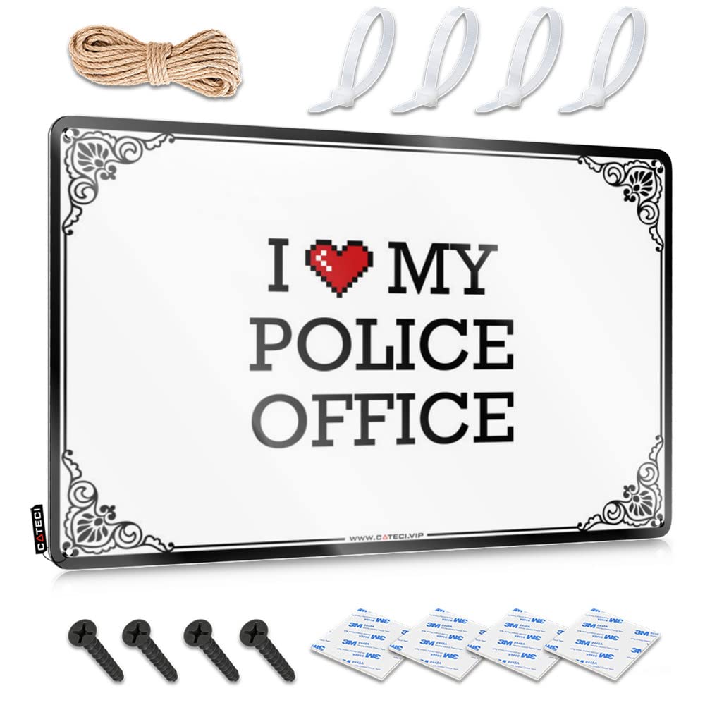 Funny Room Decor Nice Wall Signs - I Love My Police Office Gorgeous Metal Wall Art Ready To Hang For Beach(30X40CM)