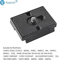 Vista 3 de Paquete de 2 placas de liberación rápida con tornillo de 1/4 "-20 para trípode de cámara Bogen 3157N Manfrotto 200PL-14 RC2