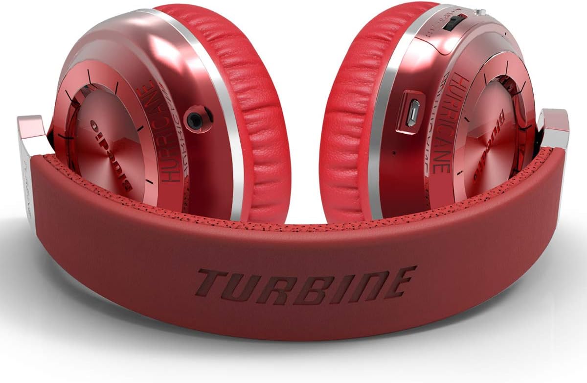 Bluedio T2 Plus Turbine Wireless Bluetooth Headphones with Mic/Micro SD Card Slot/FM Radio (Red)