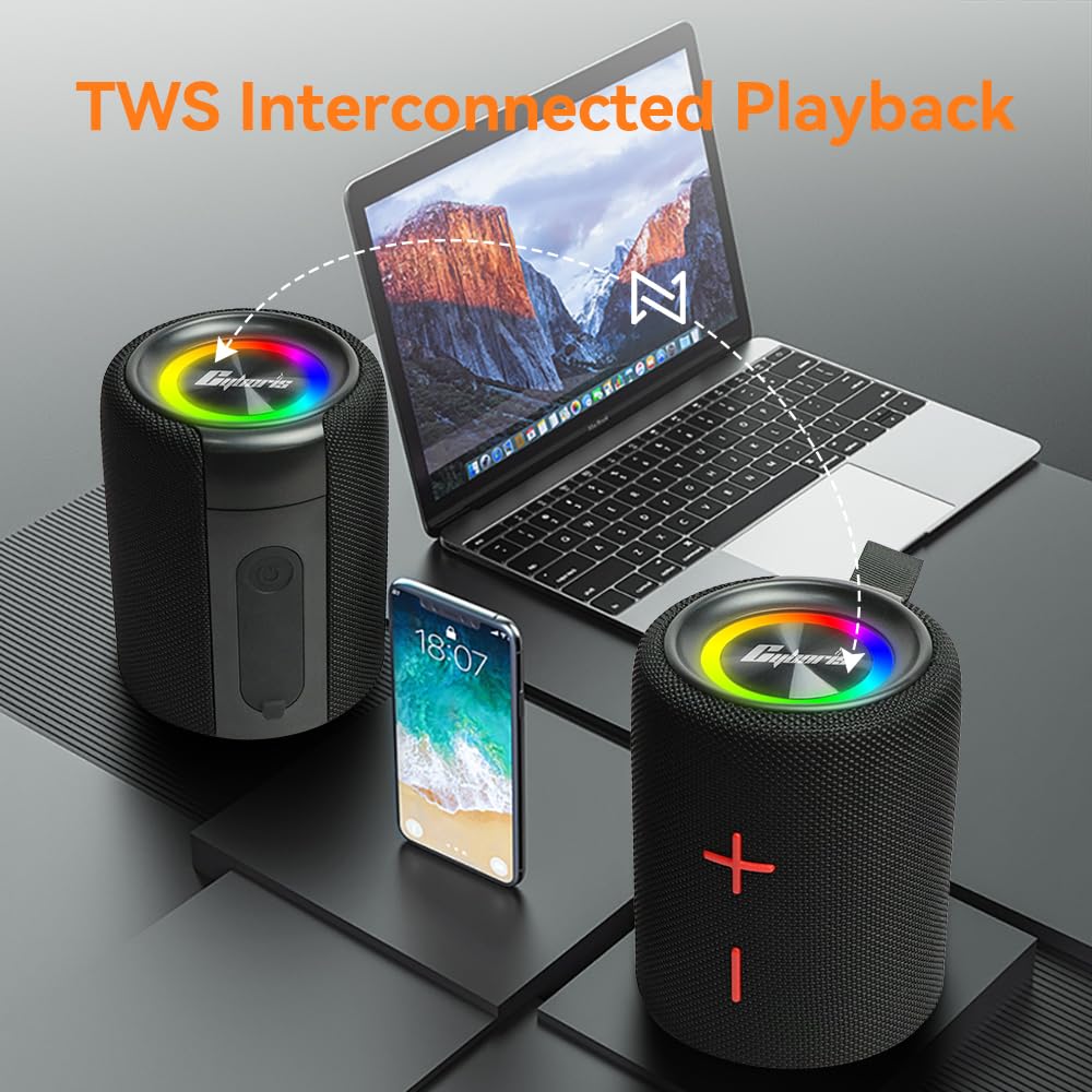Altoparlante Bluetooth 2 in 1 con doppia divisione, 40 W, altoparlante portatile wireless con bassi profondi, impermeabile IPX6, Bluetooth 5.3, riproduzione 24h, suono stereo a 360° per casa