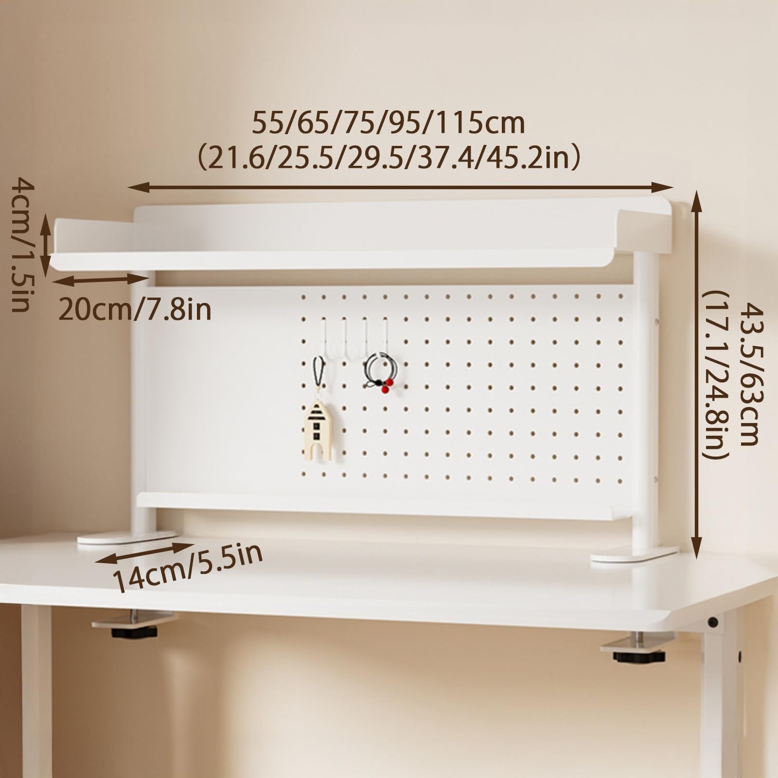 Organizer da parete per scrivania, versatile con accessori per studio, soggiorno, cucina, ufficio, adatto per scrivania
