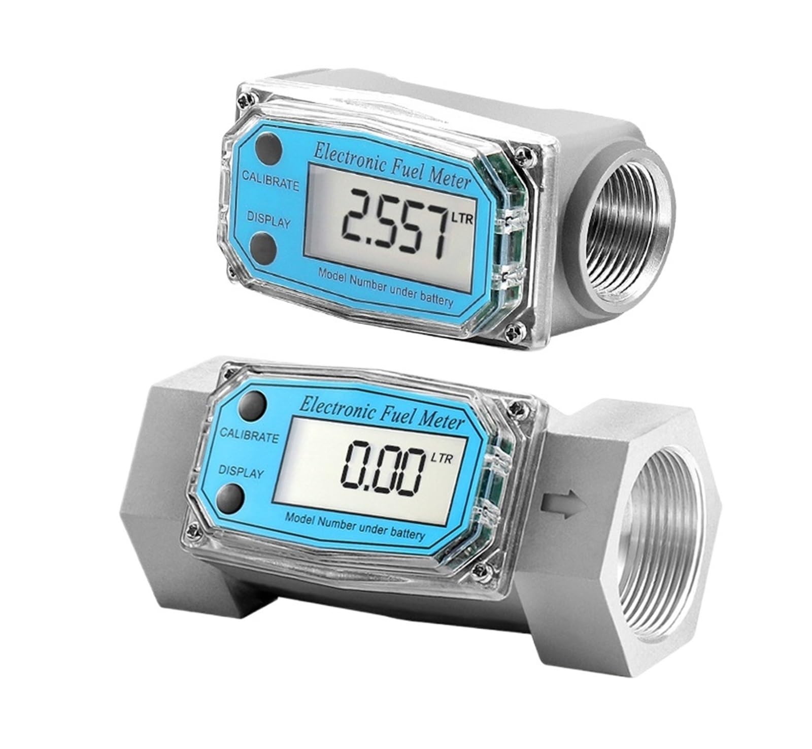 QfUxYYSLD 1pcs 1inch/1.5inch/2inch Display Turbine Water Flow Meter High Precision Electronic Flow Counter(1inch)