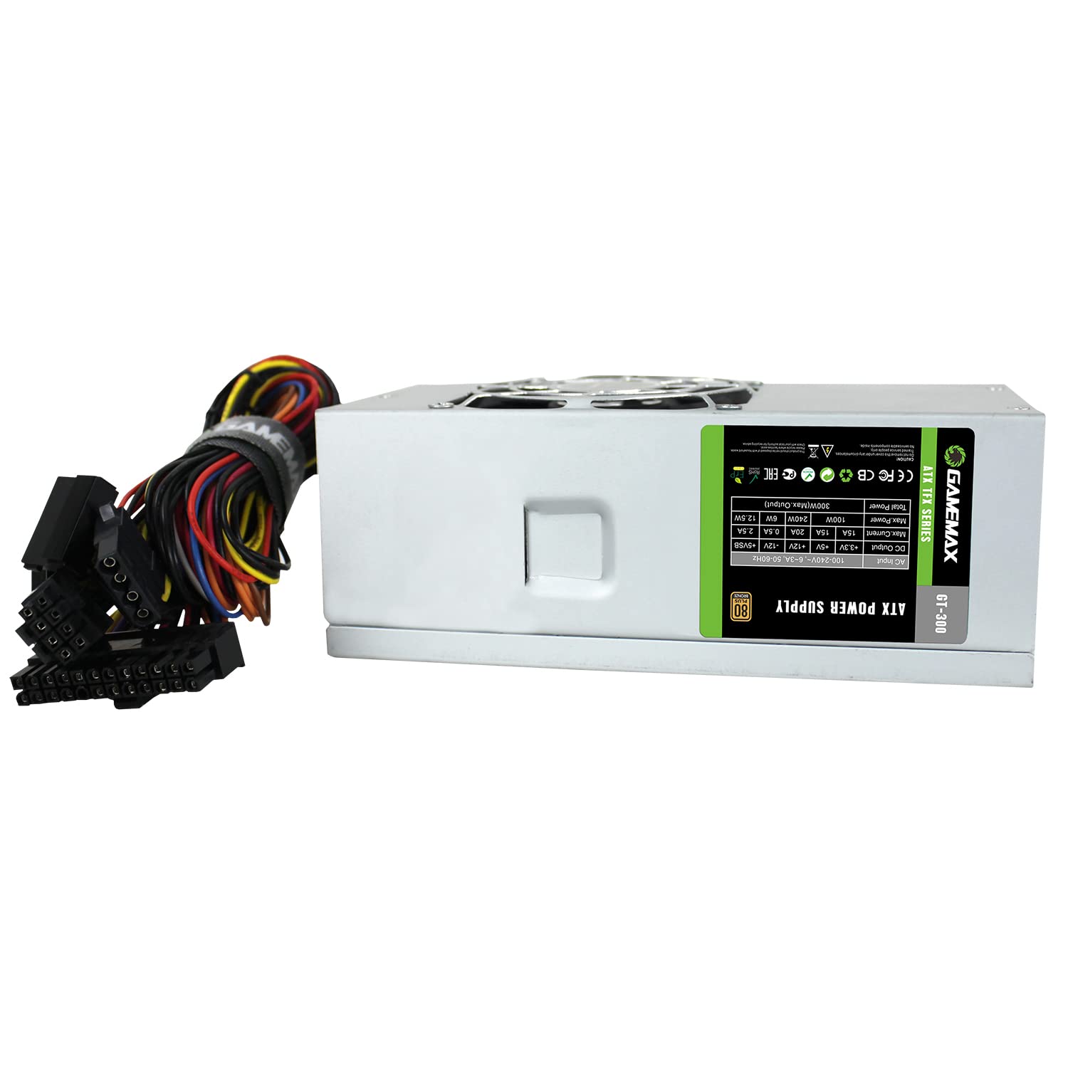 GameMax GT300 Bronze 85 Plus - Fuente de alimentación SATA, Color Negro