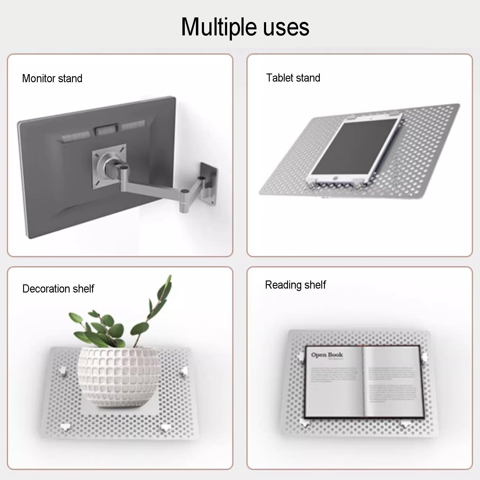 Soporte De Pared para Portátil, Soporte Ajustable con Bandeja para Ratón, Capacidad De Carga De 8 Kg, Plataforma De Refrigeración Ventilada, para Oficina Y Estación De Trabajo