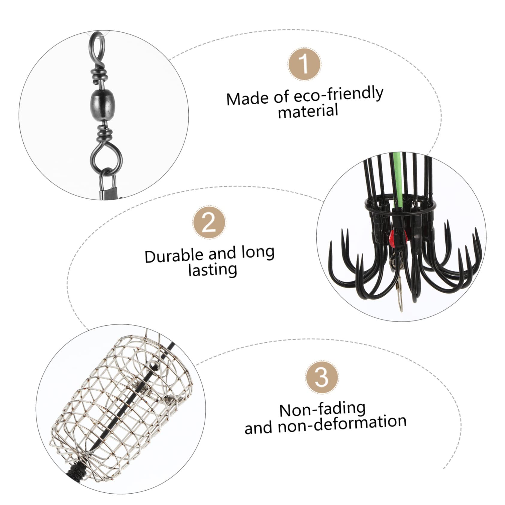 DECHOUS 1Pc Durable Fishing Bait Cage Sturdy Fishing Basket for Eels Crabs Lobsters and Shrimp Fishing Tackle for Outdoor Enthusiasts