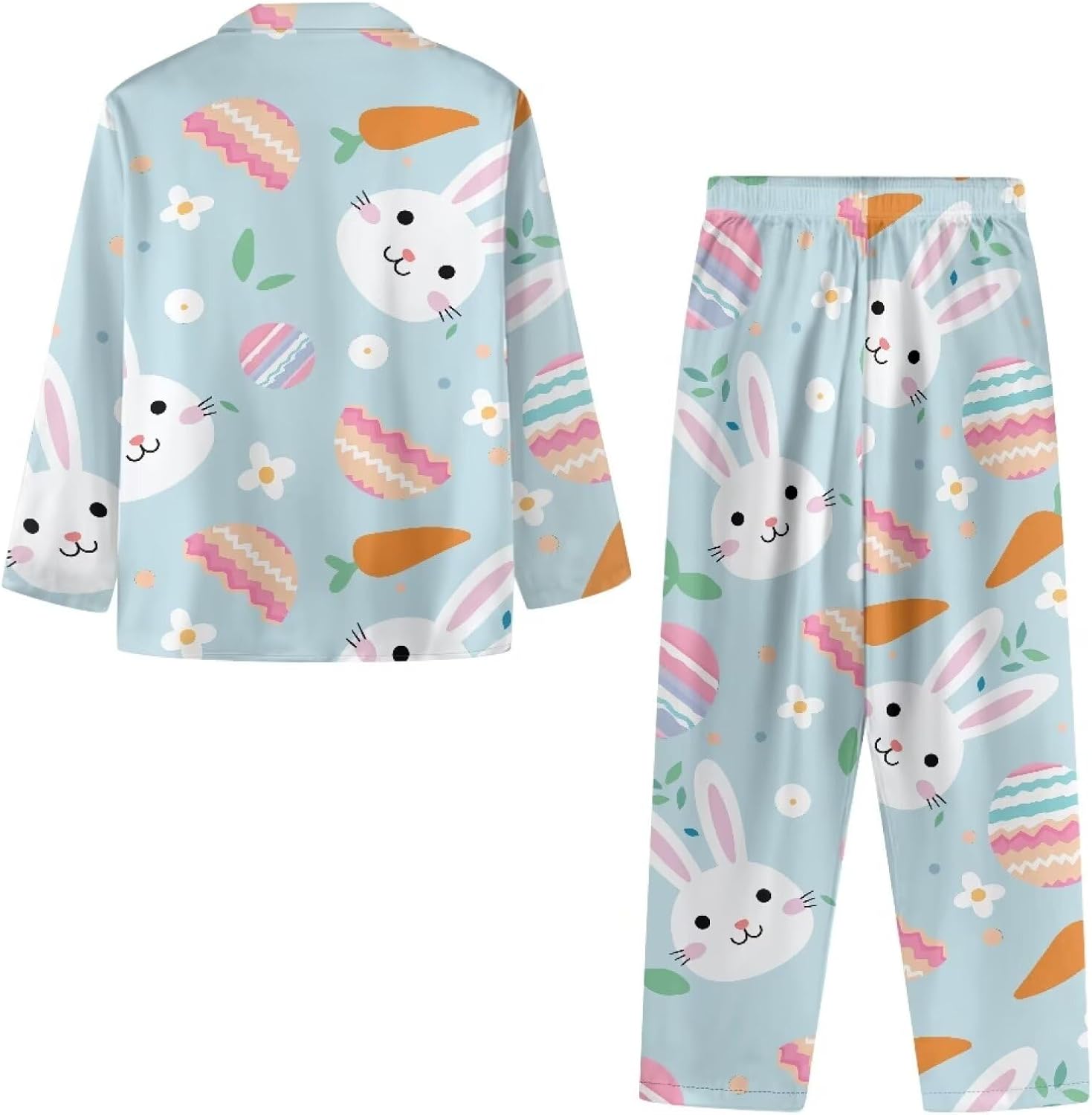 Rnyleeg Women Pajamas Set Soft Button Down Sleepwear V-Neck Nightwear Long Pjs Set XS-4XL