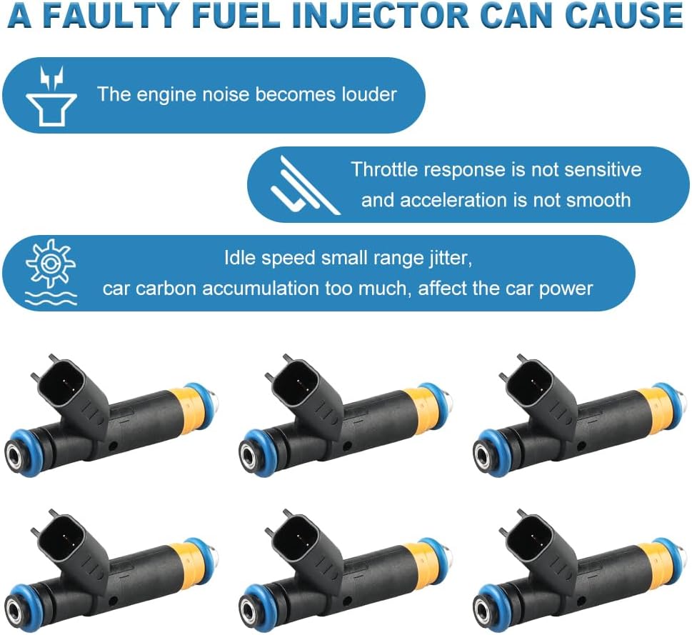 JDMON Fuel Injectors Compatible with Ford F150 1999-2003,F150 Heritage, 2004 E150 E250 1999 2000 2001 2002 2003 4.2L Replacement for FJ460 800-1467N 6Pcs