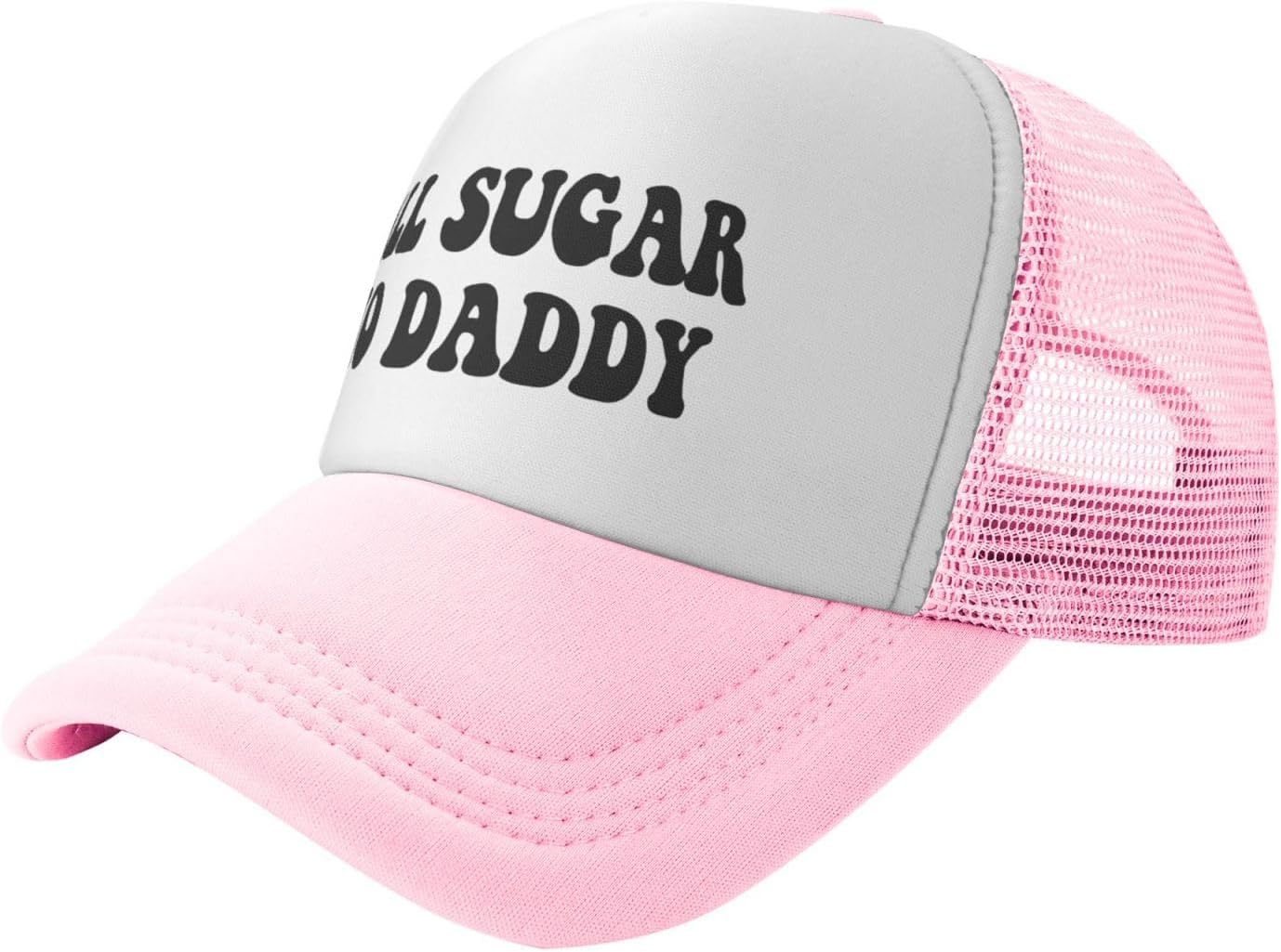 All Sugar No Daddy Trucker Hat Unisex Adult Funny Classic Hats Adjustable Fishing Cap Pink, One Size-Large - Image 2