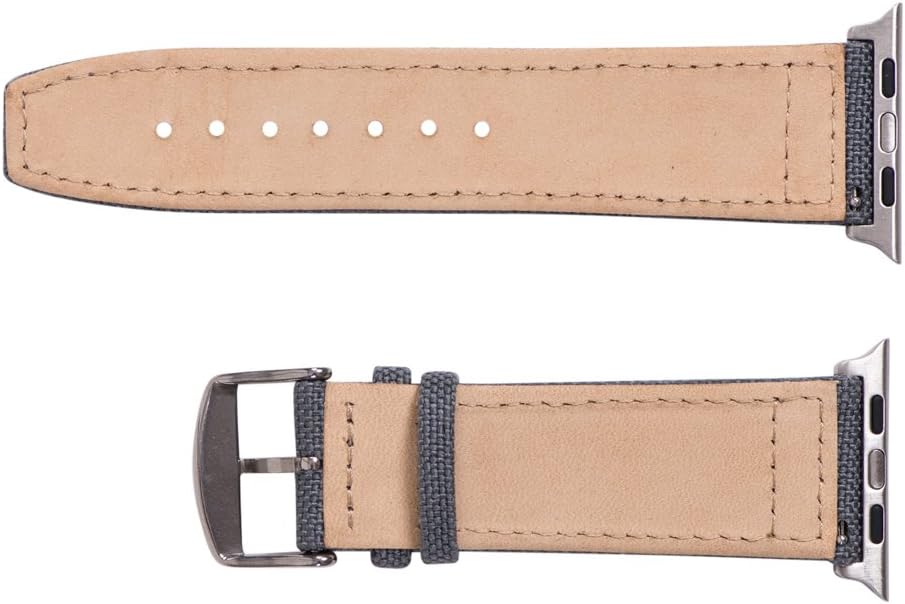 Clockwork Synergy® - Cordura Canvas Leather Watch Band, Quick Release Watch Band Straps compatible for Apple Watch 42mm
