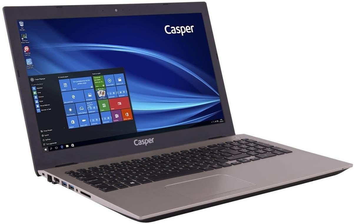 Casper F600.7200-4L45T-G laptop open, displaying the Windows 10 desktop.