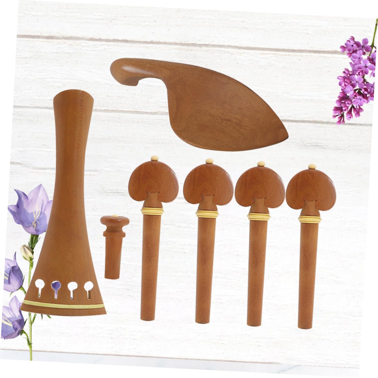 SUPVOX Kit Accessoires pour Violon 4/4 en Bois de Jujube Cordier Confortable et Chevilles Fiables pour DIY Violon, Design Classique Élégant et Ensemble Complet