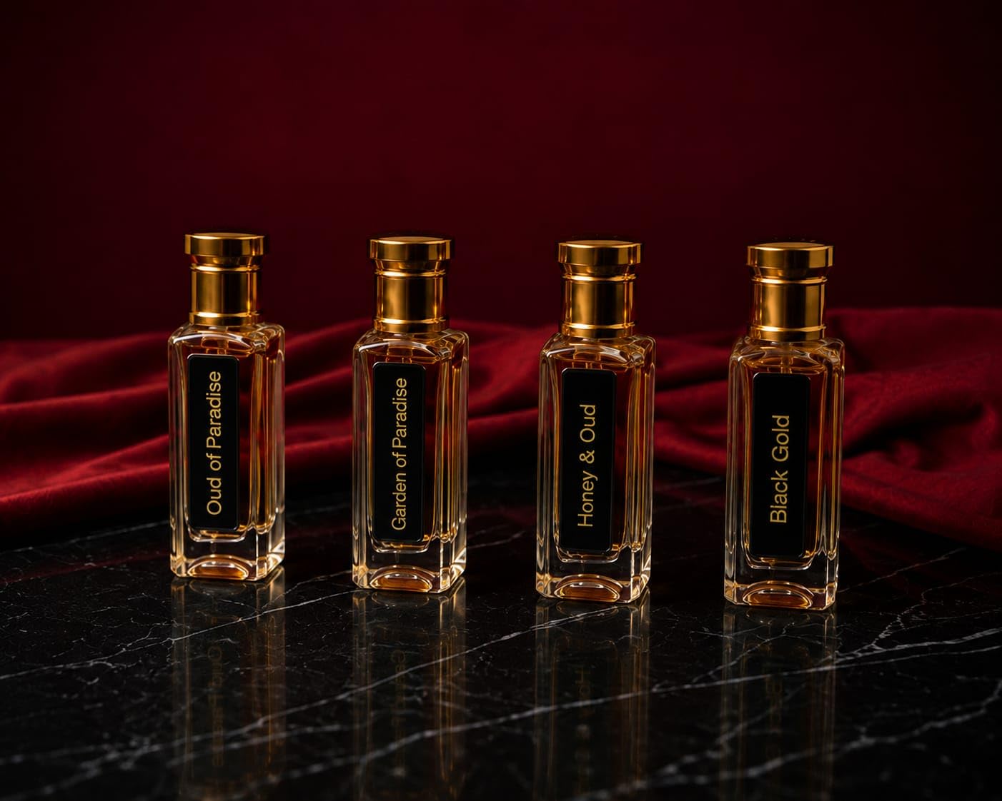 Luxury Unisex Attar Perfume Gift Set for Men & Women, 4 x 3 ML Combo Pack, Oud of Paradise, Garden of Paradise, Honey & Oud, Black Gold, Long Lasting Fragrance Collection-image-16