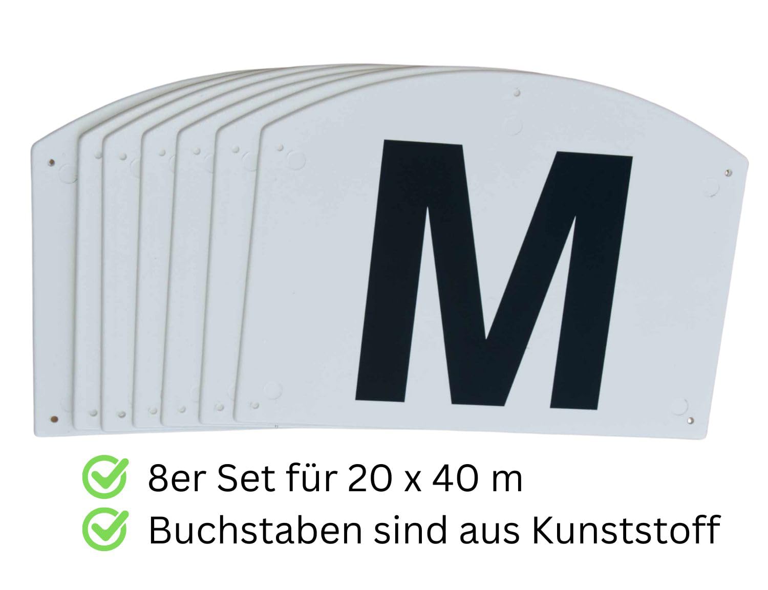 AMKA Bahnpunkte 20 x 40 m Schilder für Dressurviereck Wandtafeln für Dressurviereck Dressurbuchstaben aus Hartplastik