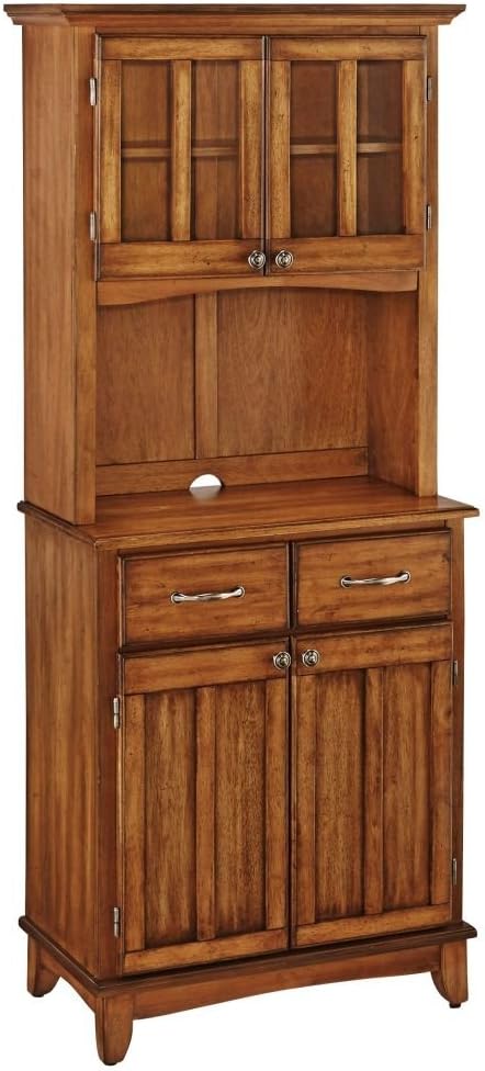 Buffet of Buffet Cottage Oak with Wood Top with Hutch by Home Styles