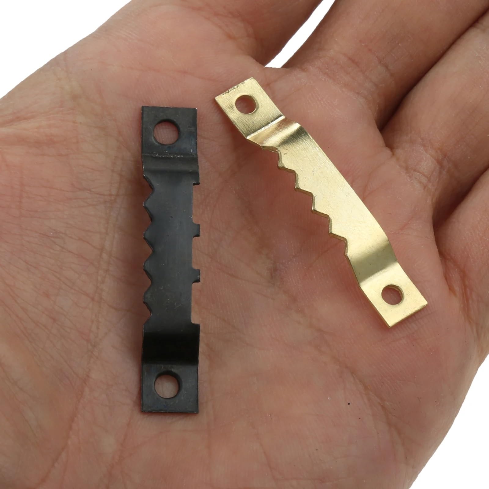 Wieszak na ramę obrazu Sawtooth, Wieszaki na zdjęcia 40 szt. Wieszak na ramkę do zdjęć w kształcie zęba piłokształtnego ze śrubami(Gold X 40)