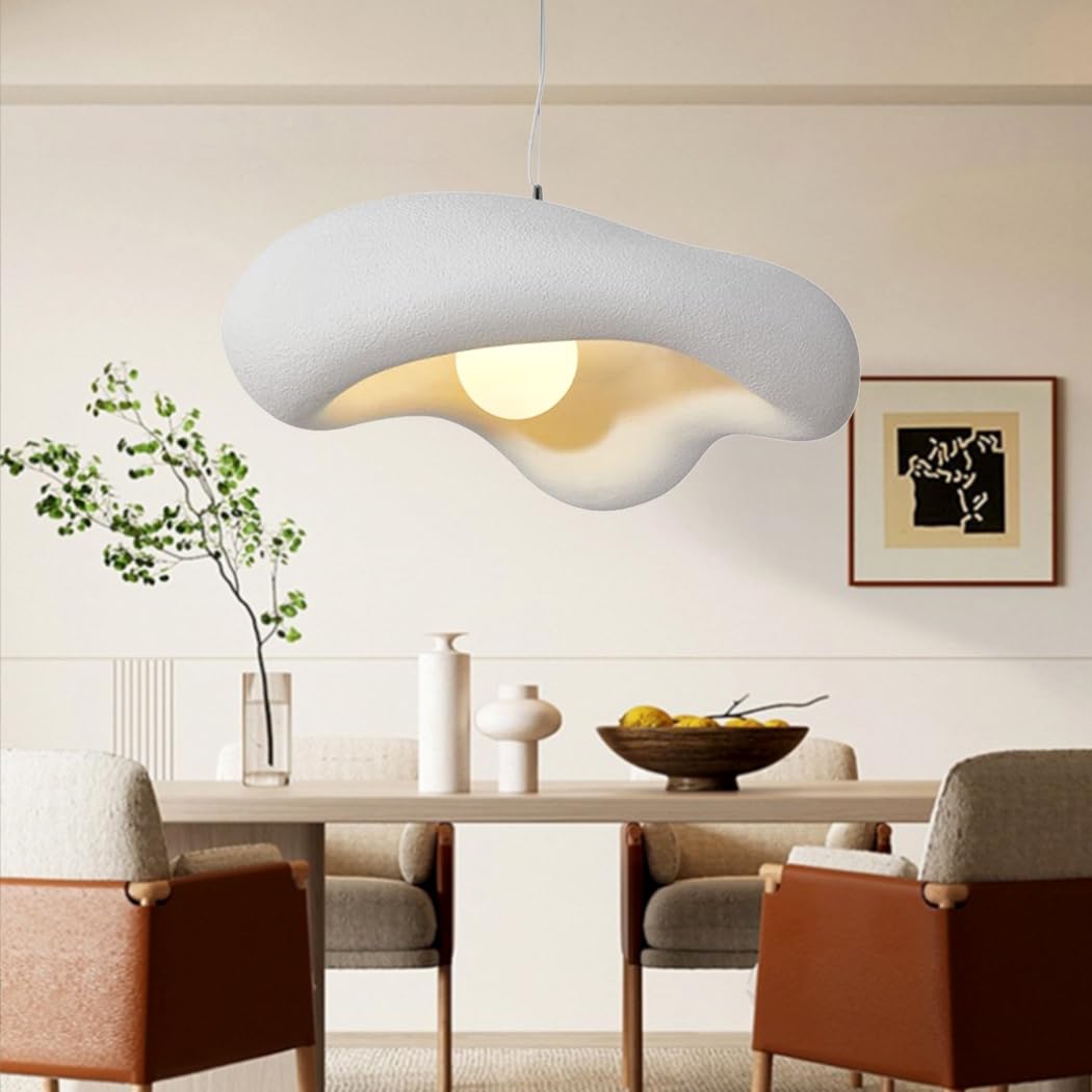 Lámpara Colgante Wabi Sabi Moderna Luz Colgante De Flores Creativa Lámpara De Mesa De Comedor Estilo Nórdico Lámpara De Araña De Dormitorio Sala Comedor Cocina Habitación Iluminación Blanco,50cm
